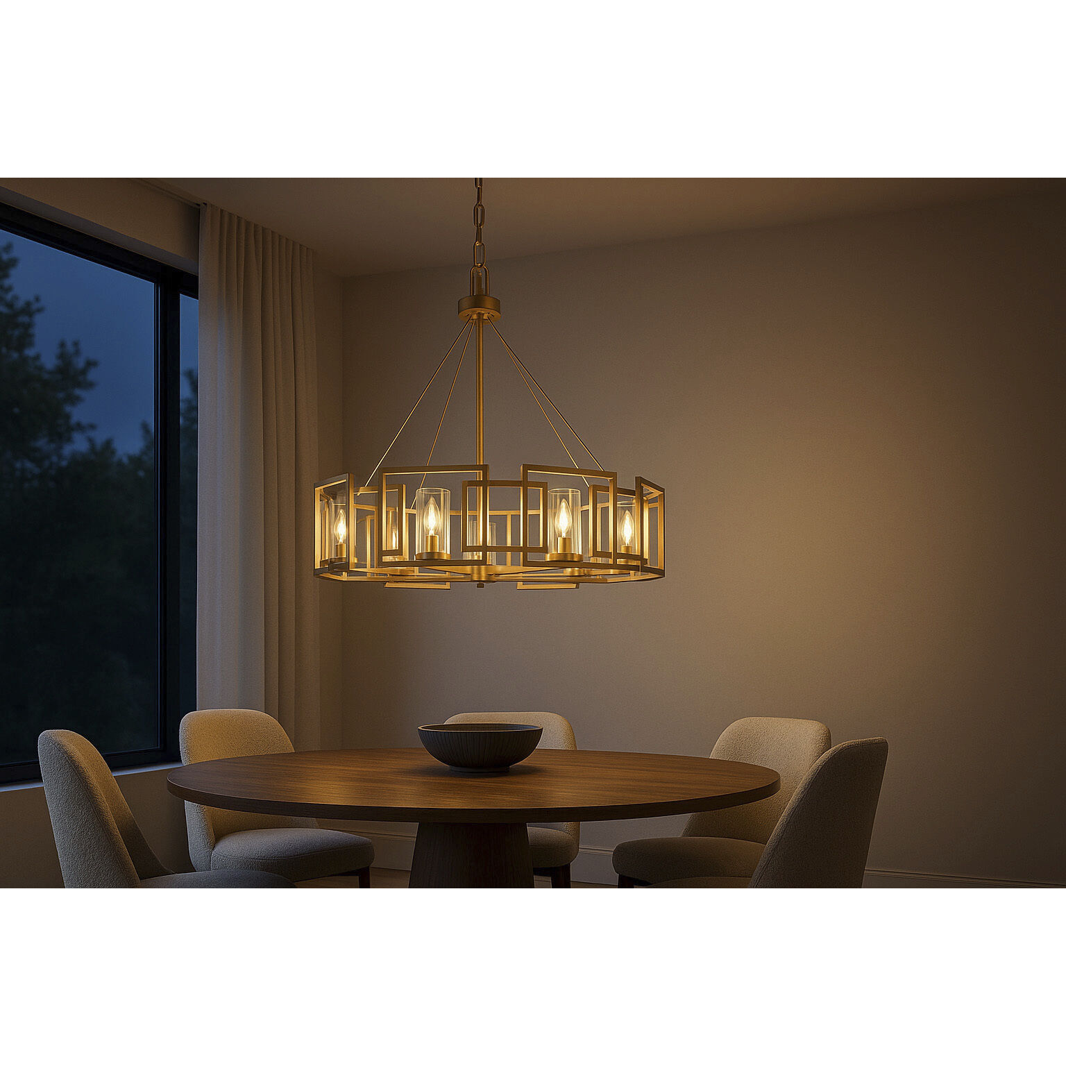 Marco 35.38 inch 60.00 watt White Gold Chandelier Ceiling Light, Large