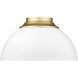 Zoey 3 Light 14 inch Olympic Gold Flush Mount Ceiling Light in Matte White