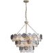 Yep Cascada 11 Light 27.25 inch Aegean Silver Pendant Ceiling Light in Smoke Plated Glass, 3 Tier