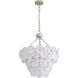Cascada 8 Light 20.13 inch Aegean Silver Pendant Ceiling Light in Cirrus Cloud Glass, 3 Tier