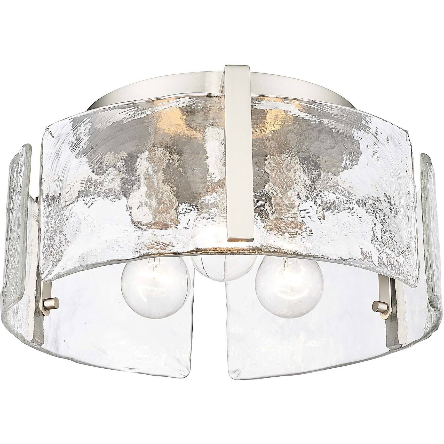 Aenon 3 Light 15 inch Pewter Flush Mount Ceiling Light