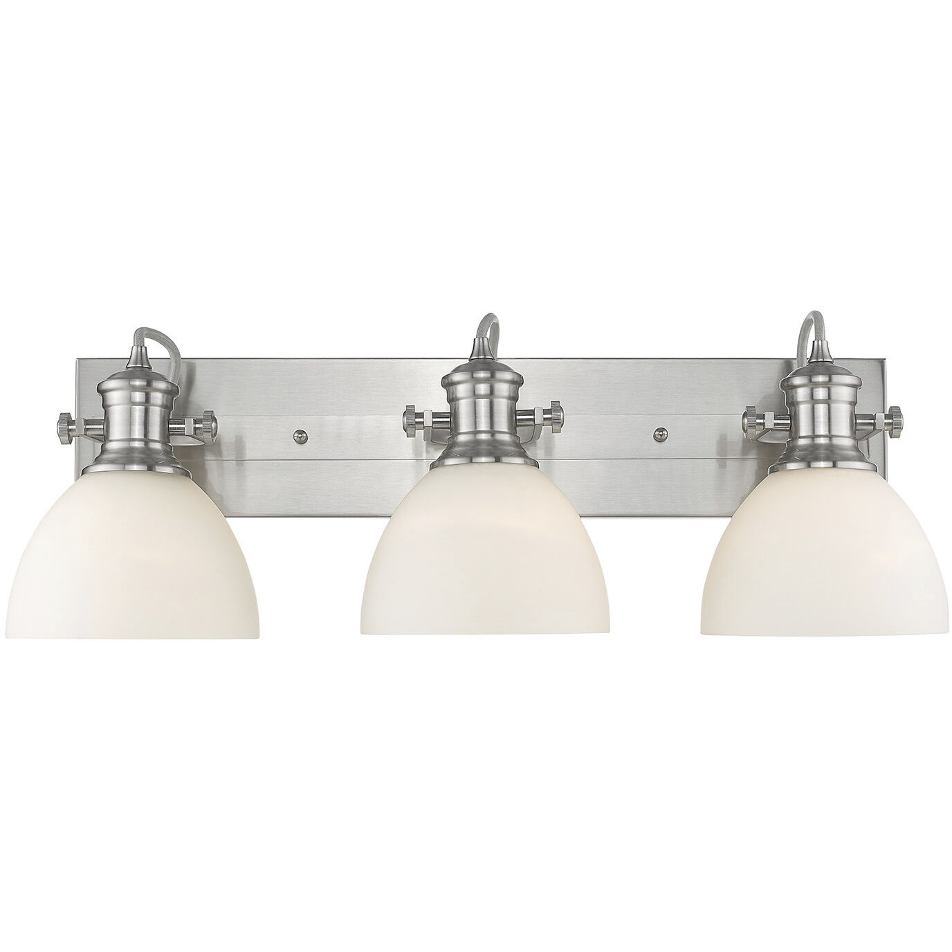 Yep Hines Vanity Wall Light in Pewter, Opal Glass