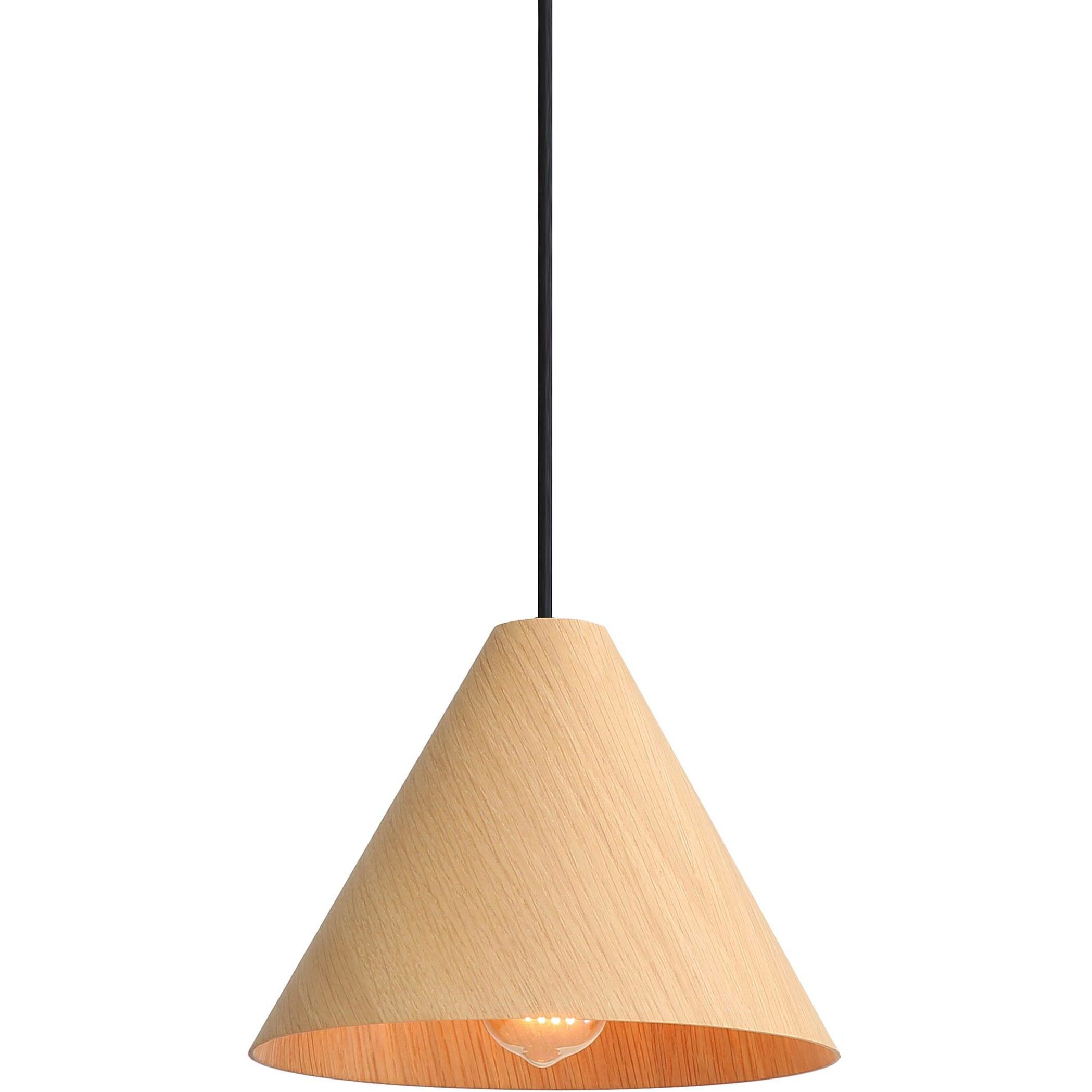 Conique 1 Light 9.88 inch Light Walnut Pendant Ceiling Light
