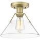 Yep Orwell 1 Light 10 inch Brushed Champagne Brass Flush Mount Ceiling Light in Clear Glass