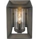 Smyth 1 Light 6 inch Gunmetal Bronze Wall Sconce Wall Light in Clear Glass, Damp