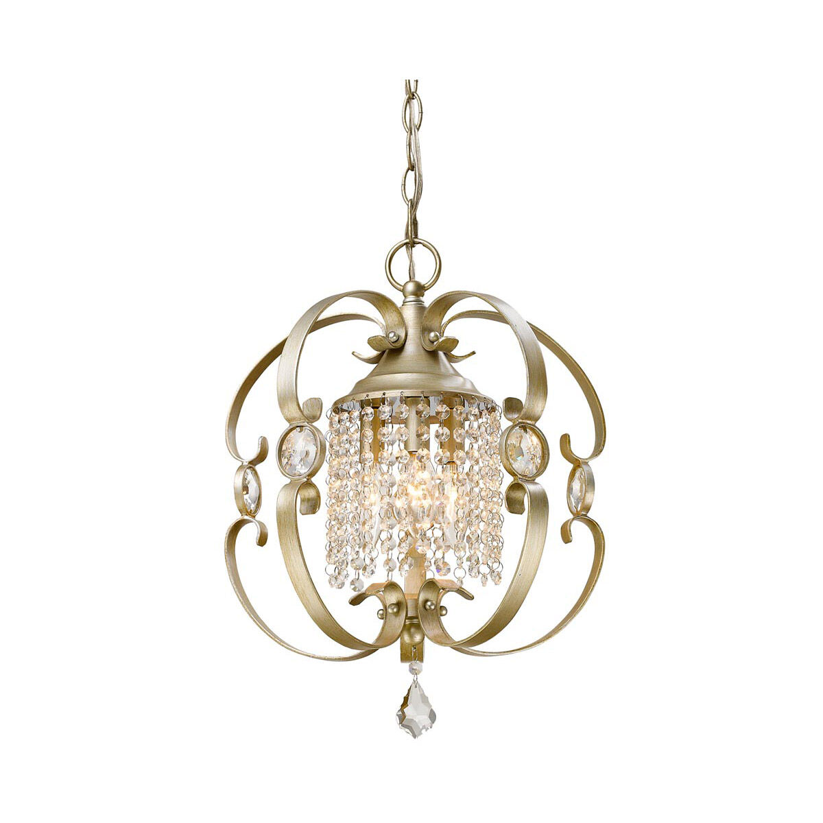 Ella 3 Light 14 inch White Gold Semi-flush Ceiling Light, Convertible