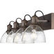 Yep Hines Vanity Wall Light in Rubbed Bronze, Seeded Glass