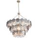 Yep Cascada 13 Light 31.75 inch Aegean Silver Pendant Ceiling Light in Smoke Plated Glass, 3 Tier