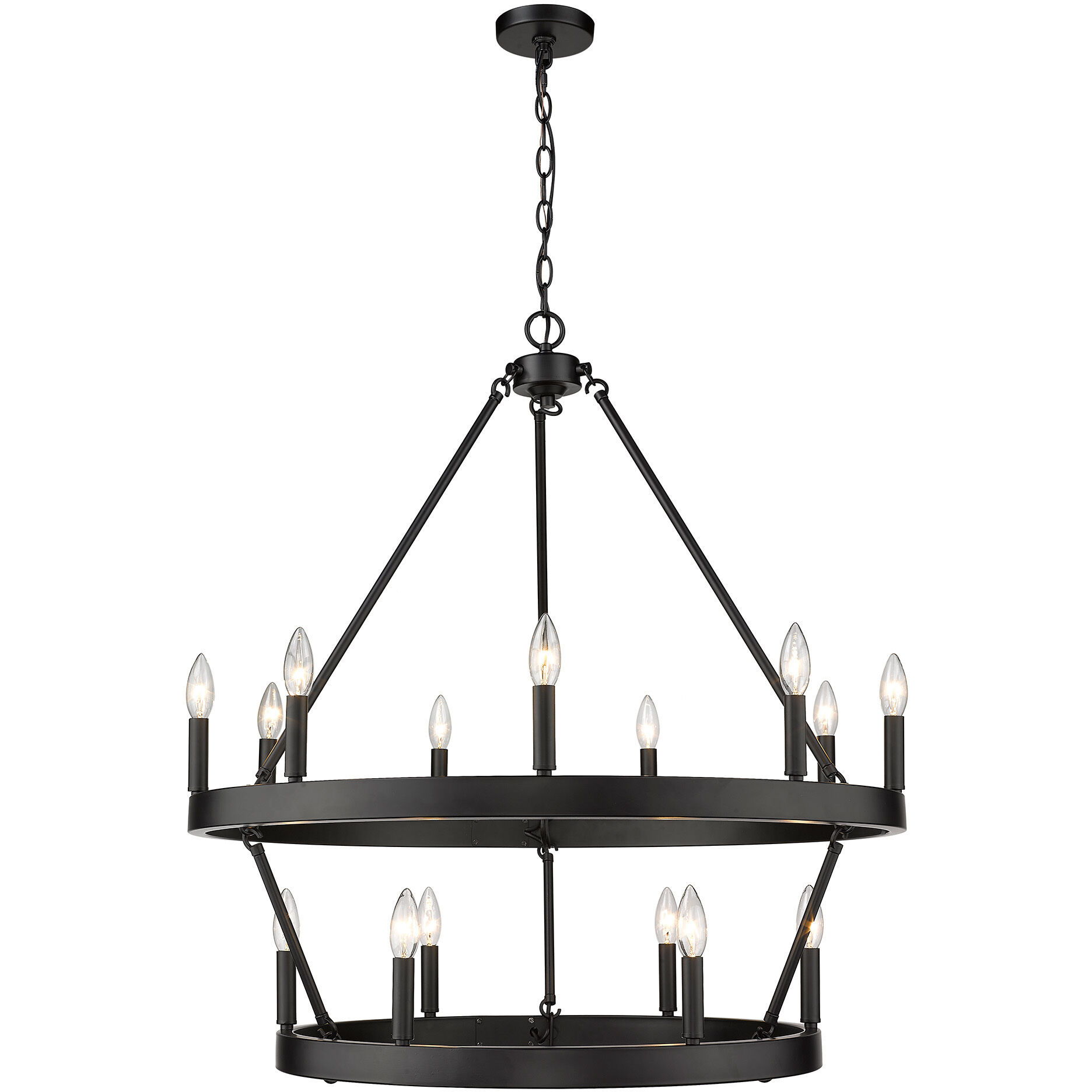 Alastair 32 inch 60.00 watt Matte Black Chandelier Ceiling Light