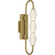 Geode 3 Light 21.5 inch Satin Brushed Gold Outdoor Wall Light