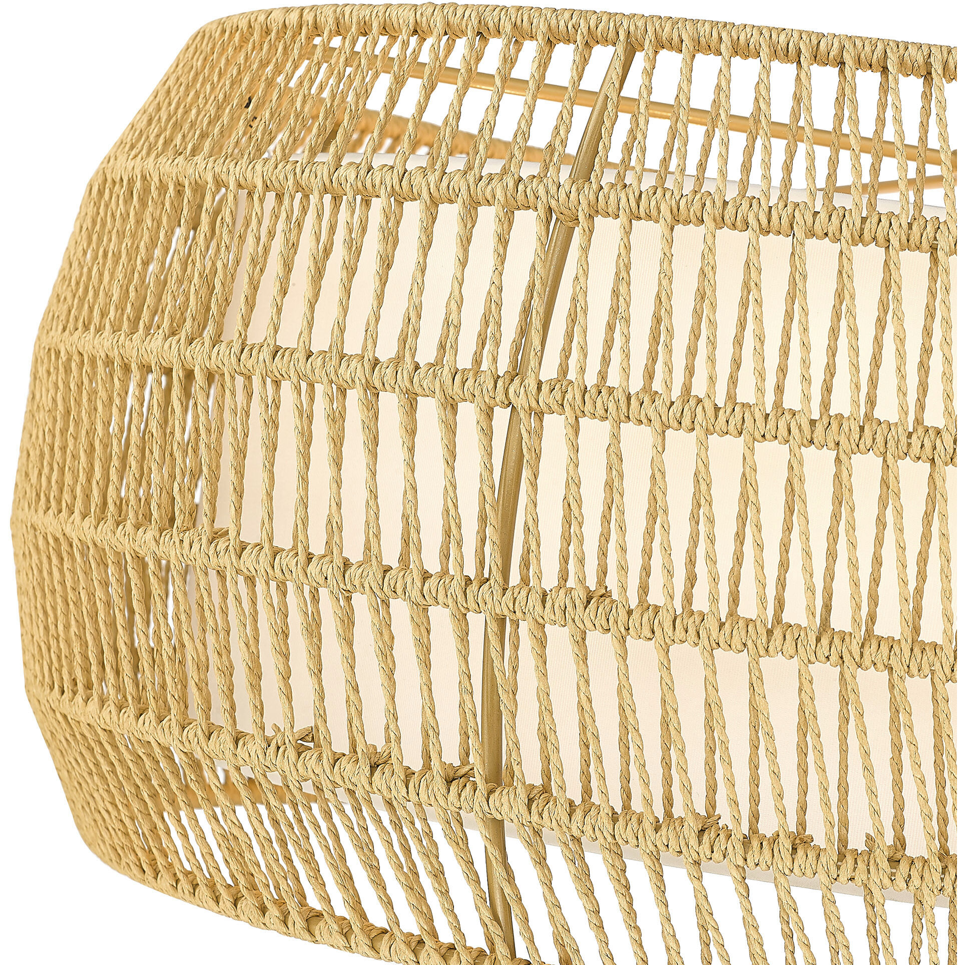 Everly 27.13 inch 60.00 watt Matte Black Chandelier Ceiling Light in Natural Rattan