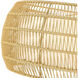 Everly 27.13 inch 60.00 watt Matte Black Chandelier Ceiling Light in Natural Rattan