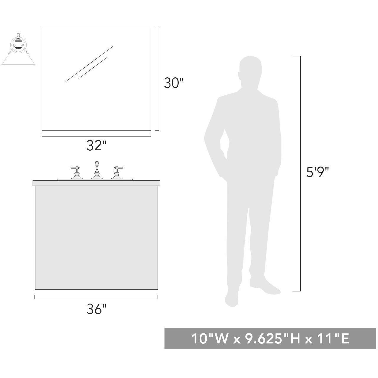 Yep Orwell 1 Light 10 inch Aged Brass Wall Sconce Wall Light in Pewter, Damp