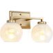 Elliott 2 Light 15.25 inch Brushed Champagne Bronze Vanity Light Wall Light in Alabaster