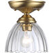 Audra 1 Light 6.88 inch Brushed Champagne Brass Semi-Flush Mount Ceiling Light