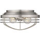 Seaport 2 Light 12 inch Pewter Flush Mount Ceiling Light, Damp