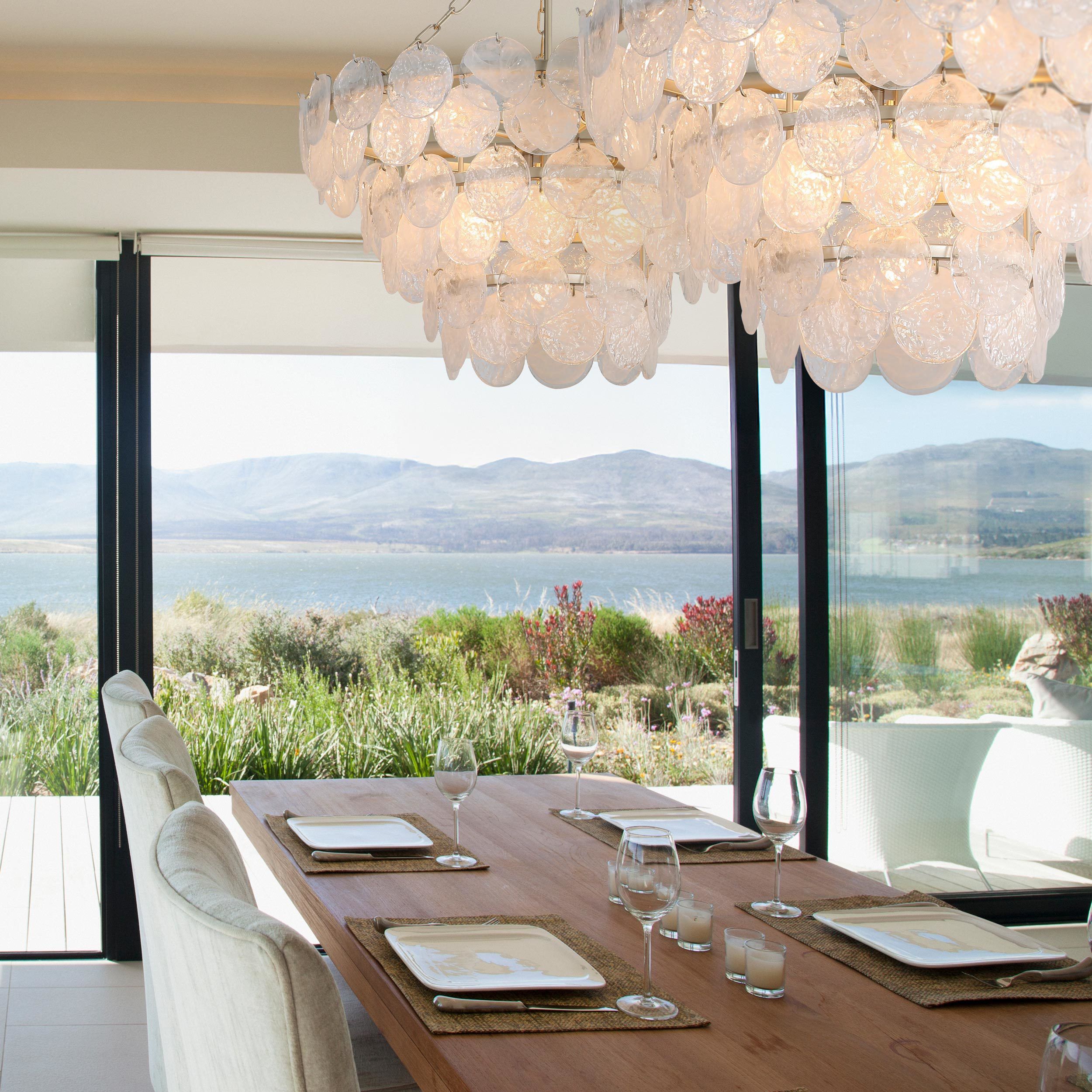 Yep Cascada Pendant Ceiling Light in Cirrus Cloud Glass, 3 Tier