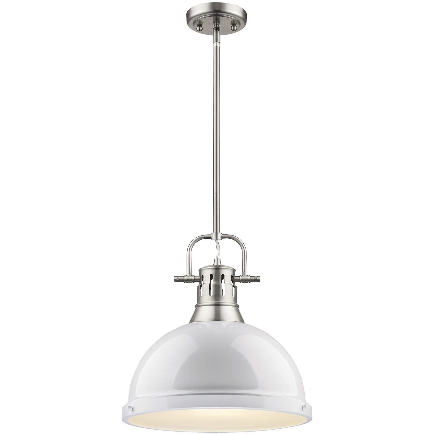 Yep Duncan 1 Light 14 inch Pewter Pendant Ceiling Light in White, Large