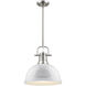 Yep Duncan 1 Light 14 inch Pewter Pendant Ceiling Light in White, Large