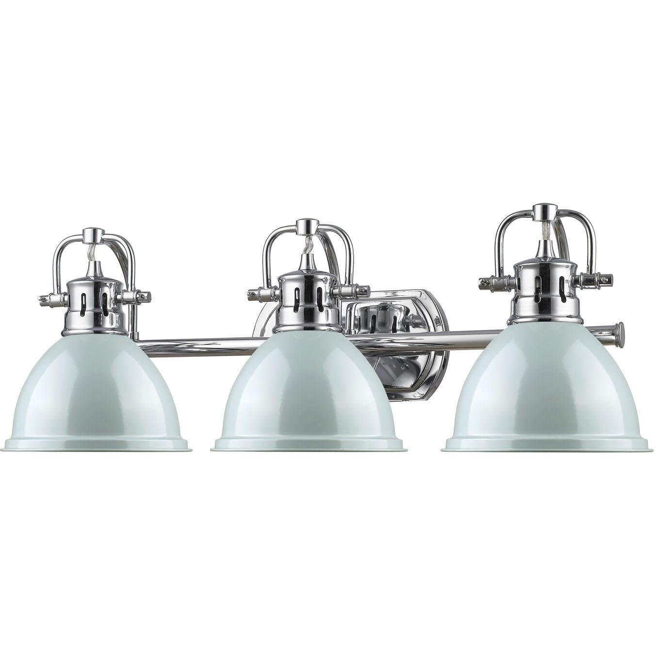 Yep Duncan Vanity Wall Light in Chrome, Seafoam