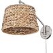 Ryleigh Articulating Wall Sconce Wall Light in Pewter, Woven Sweet Grass