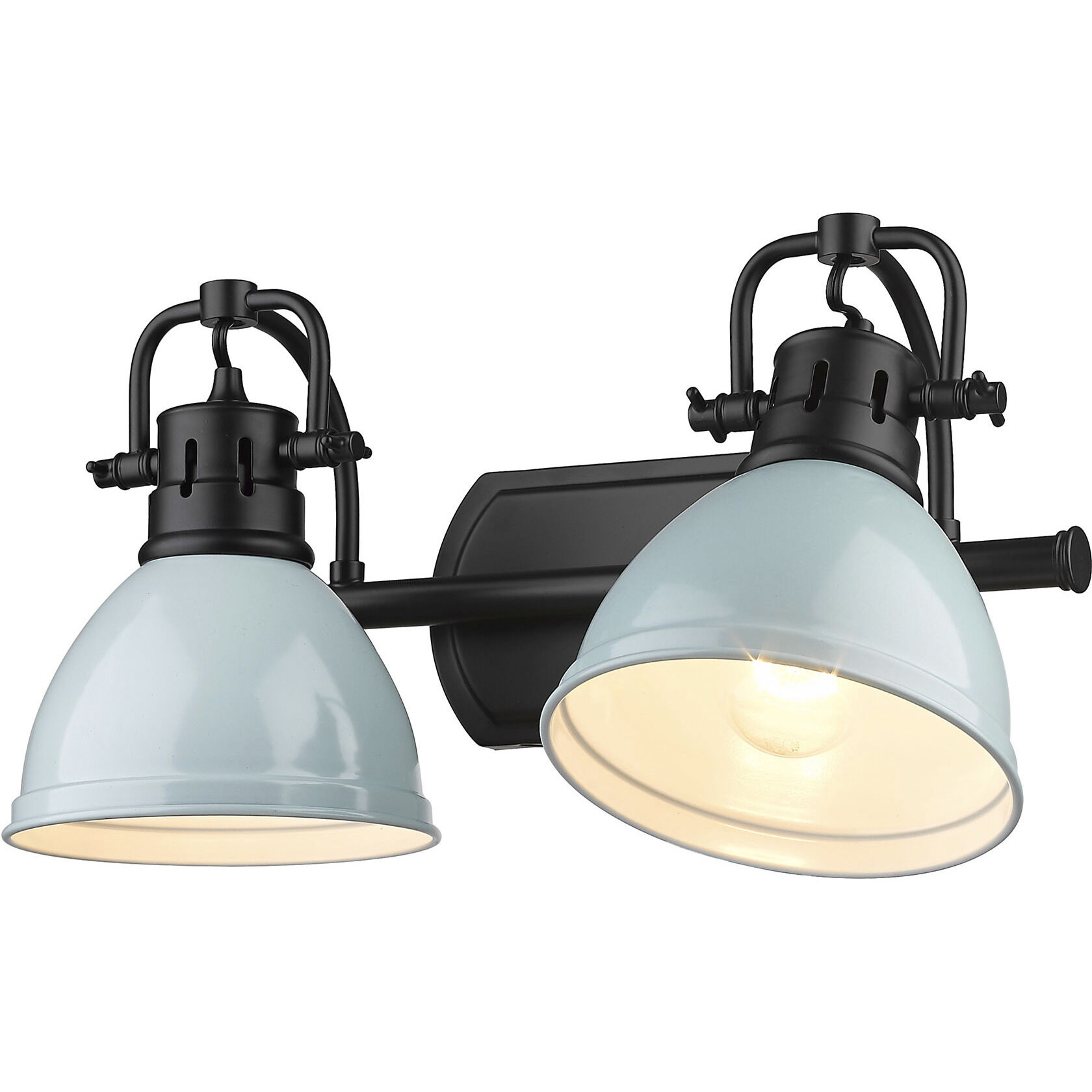 Yep Duncan Vanity Wall Light in Matte Black, Seafoam