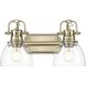 Yep Duncan Vanity Wall Light in Aged Brass, Clear Glass