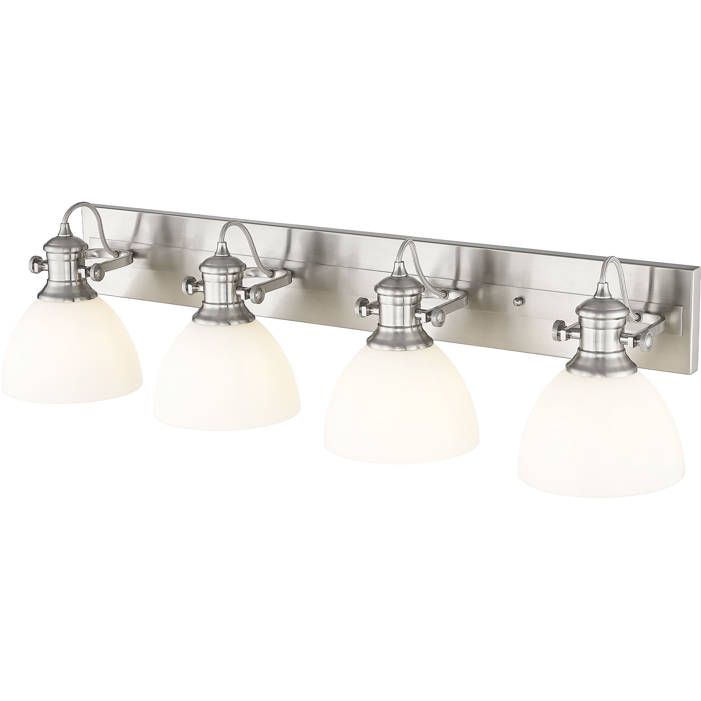 Yep Hines Vanity Wall Light in Pewter, Opal Glass