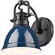 Duncan 1 Light 8.25 inch Matte Black Bath Vanity Light Wall Light in Matte Navy
