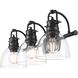 Yep Duncan Vanity Wall Light in Matte Black, Clear Glass