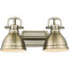 Yep Duncan Vanity Wall Light in Aged Brass