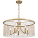 Marilyn 25 inch 60.00 watt Peruvian Gold Chandelier Ceiling Light in Crystal Strands