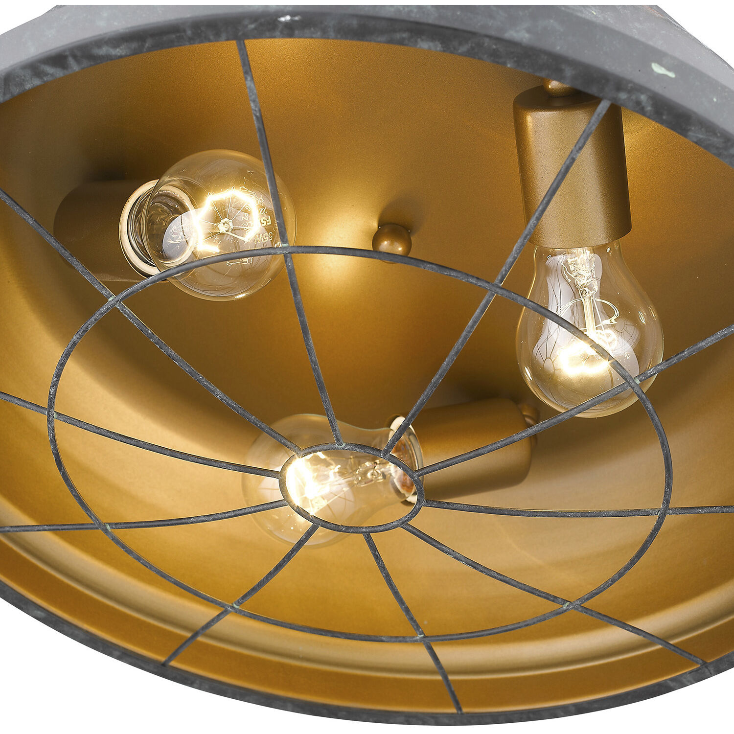 Bartlett 3 Light 16.5 inch Black Patina Flush Mount Ceiling Light, Damp