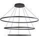 Veritas LED 70.88 inch Sand Black Ring Chandelier Ceiling Light, 3 Tier