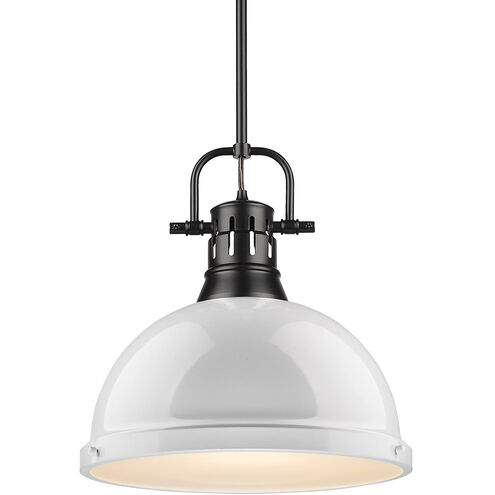 Duncan 1 Light 14 inch Matte Black Pendant Ceiling Light in White, Large