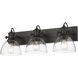 Yep Hines Vanity Wall Light in Matte Black, Clear Glass