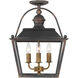 Christoff 3 Light 14 inch Antique Black Iron Semi-Flush Mount Ceiling Light