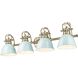 Yep Duncan Vanity Wall Light in Aged Brass, Seafoam