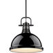 Duncan 1 Light 14 inch Matte Black Pendant Ceiling Light, Large