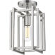 Tribeca 1 Light 7.25 inch Pewter Semi-Flush Mount Ceiling Light