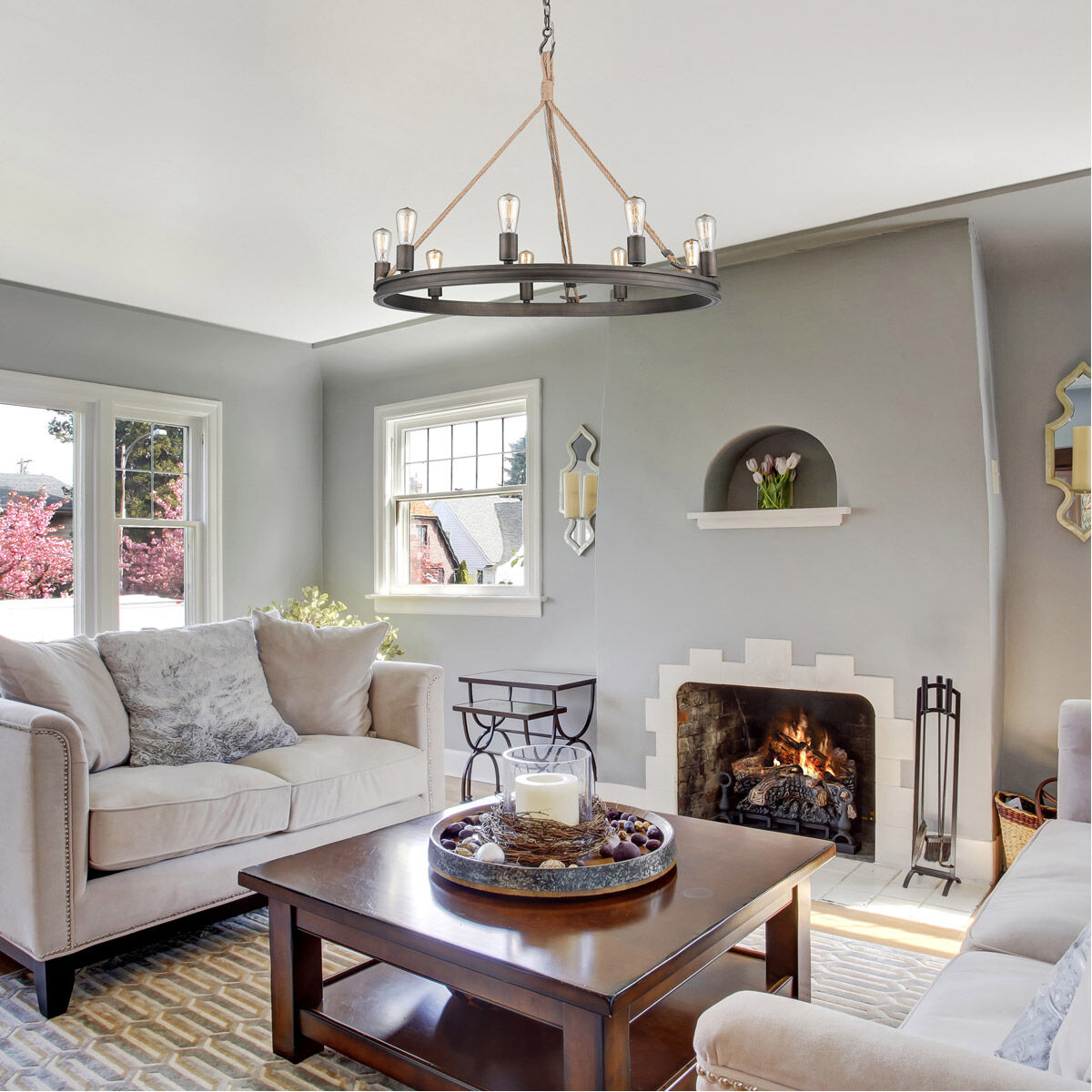 Gunmetal ceiling shop light