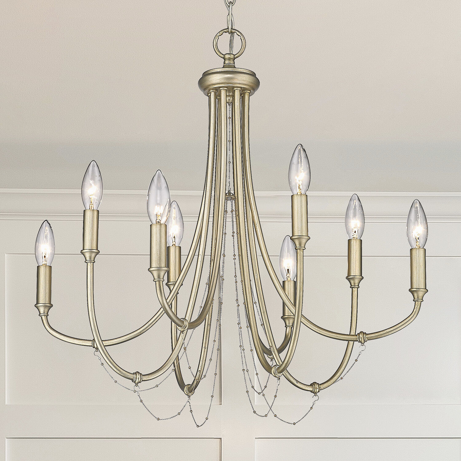 Kamila 24 inch 60.00 watt White Gold Chandelier Ceiling Light
