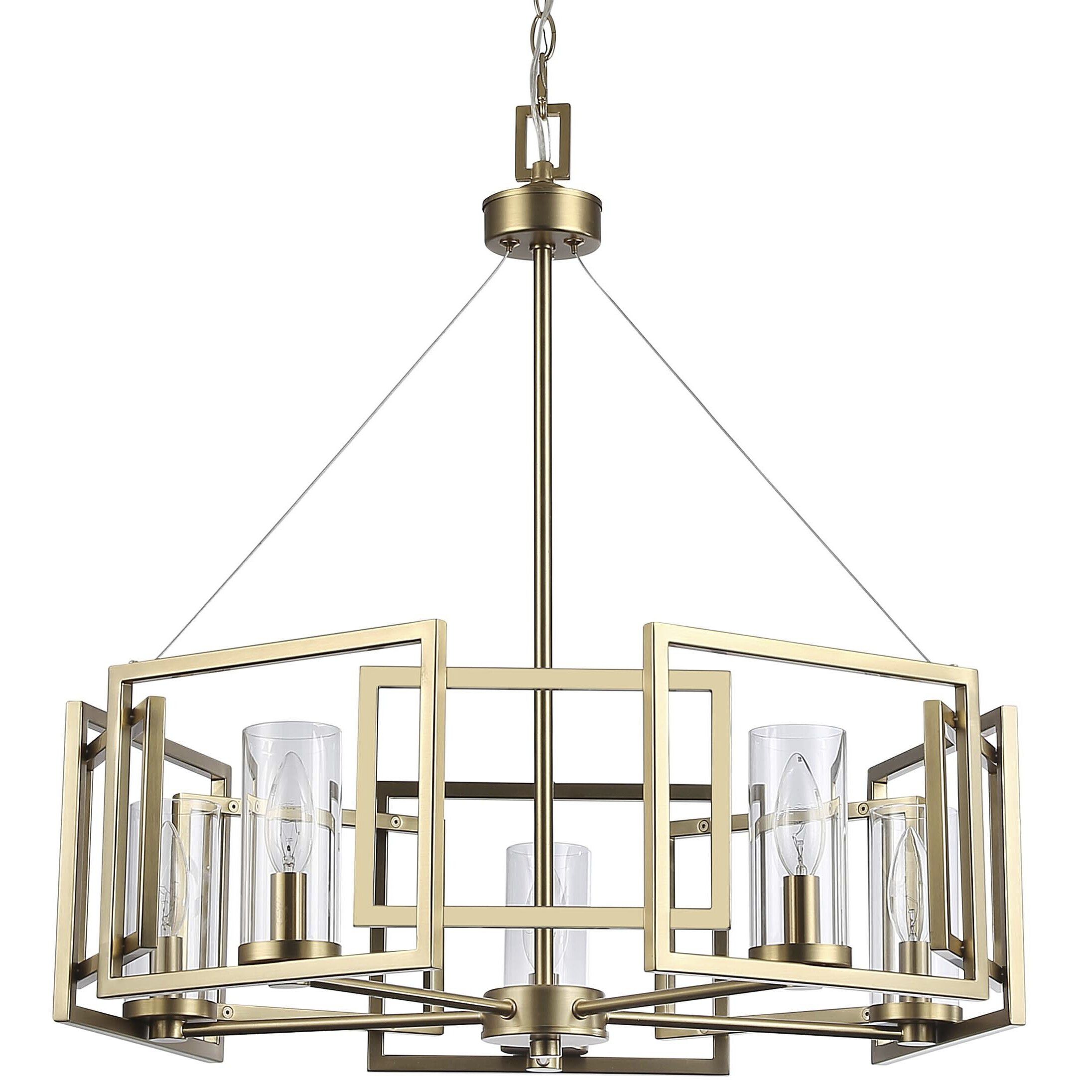 Marco 24.5 inch 60.00 watt White Gold Chandelier Ceiling Light