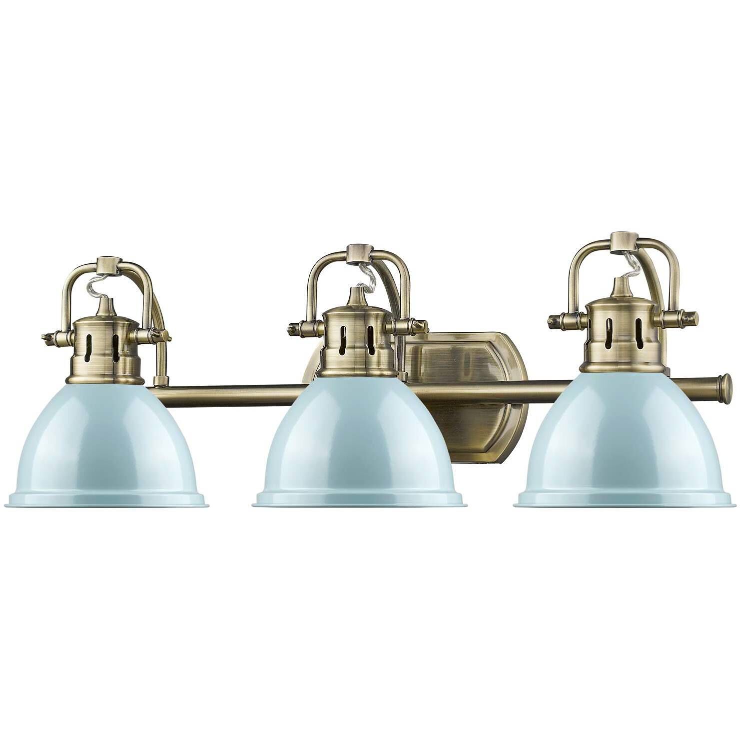 Yep Duncan Vanity Wall Light in Aged Brass, Seafoam