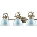 Yep Duncan Vanity Wall Light in Aged Brass, Seafoam