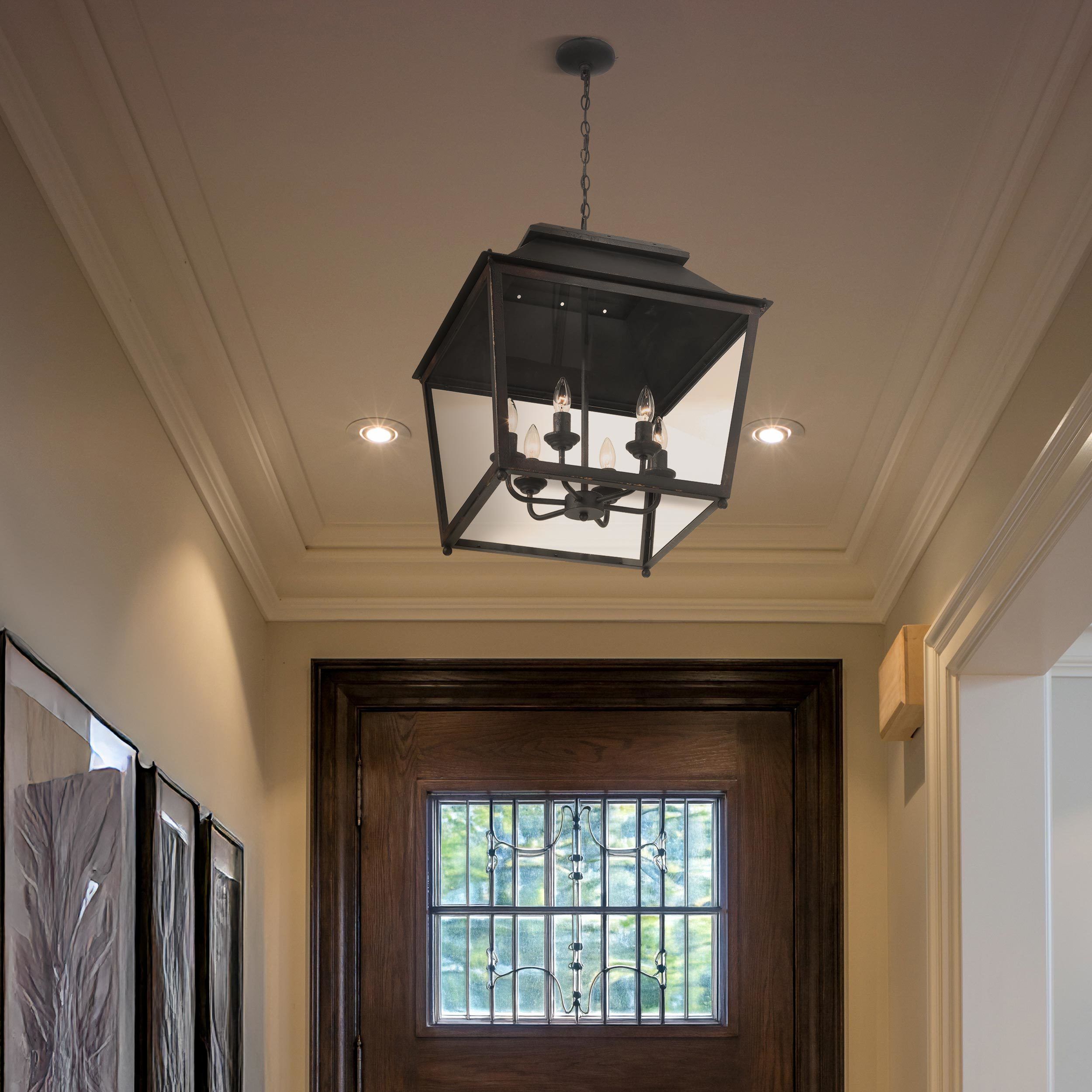 Abingdon Pendant Ceiling Light in Antique Black Iron