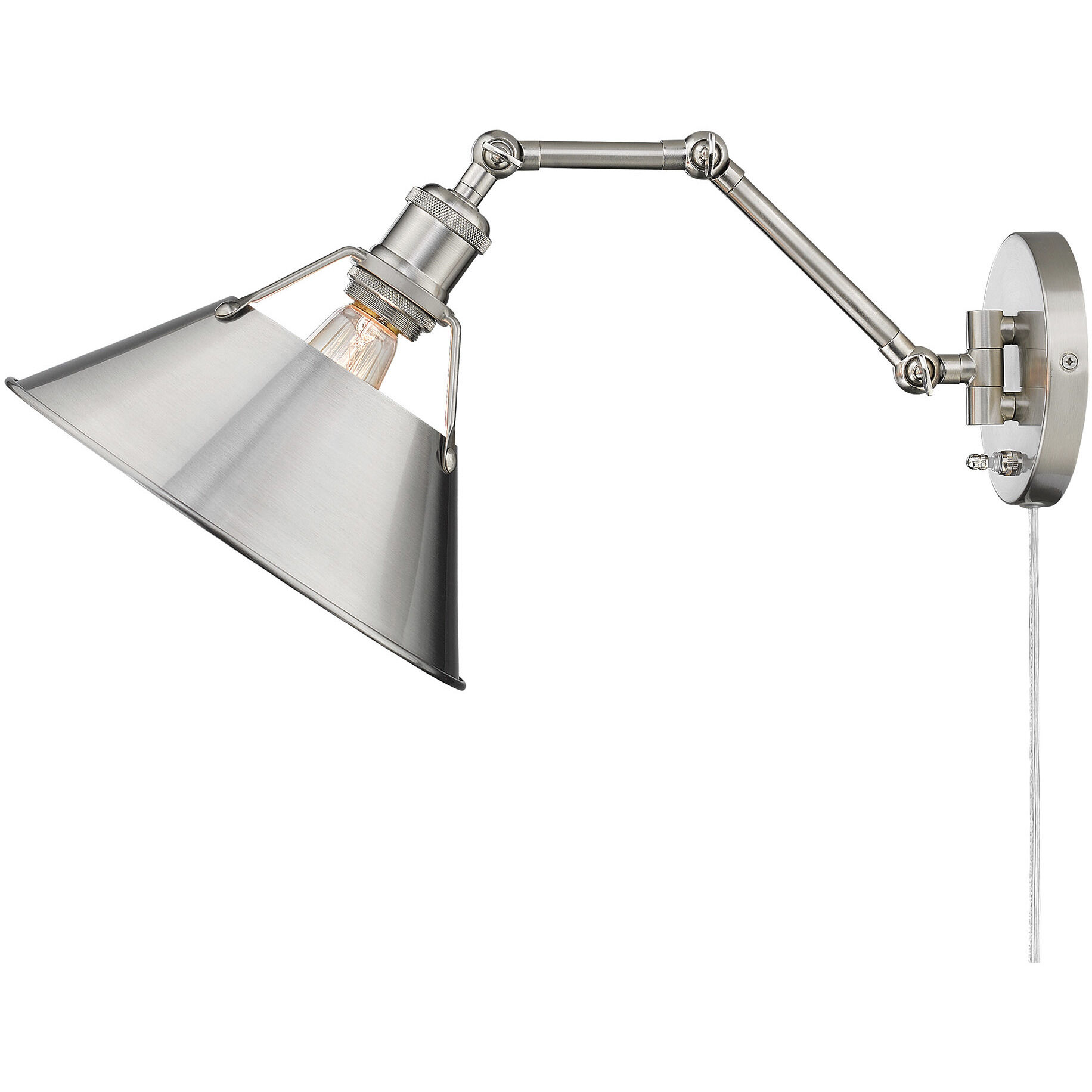 Yep Orwell 1 Light 10 inch Pewter Swing Arm Wall Lamp Wall Light, Adjustable