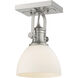 Yep Hines Vanity Wall Light in Pewter, Opal Glass