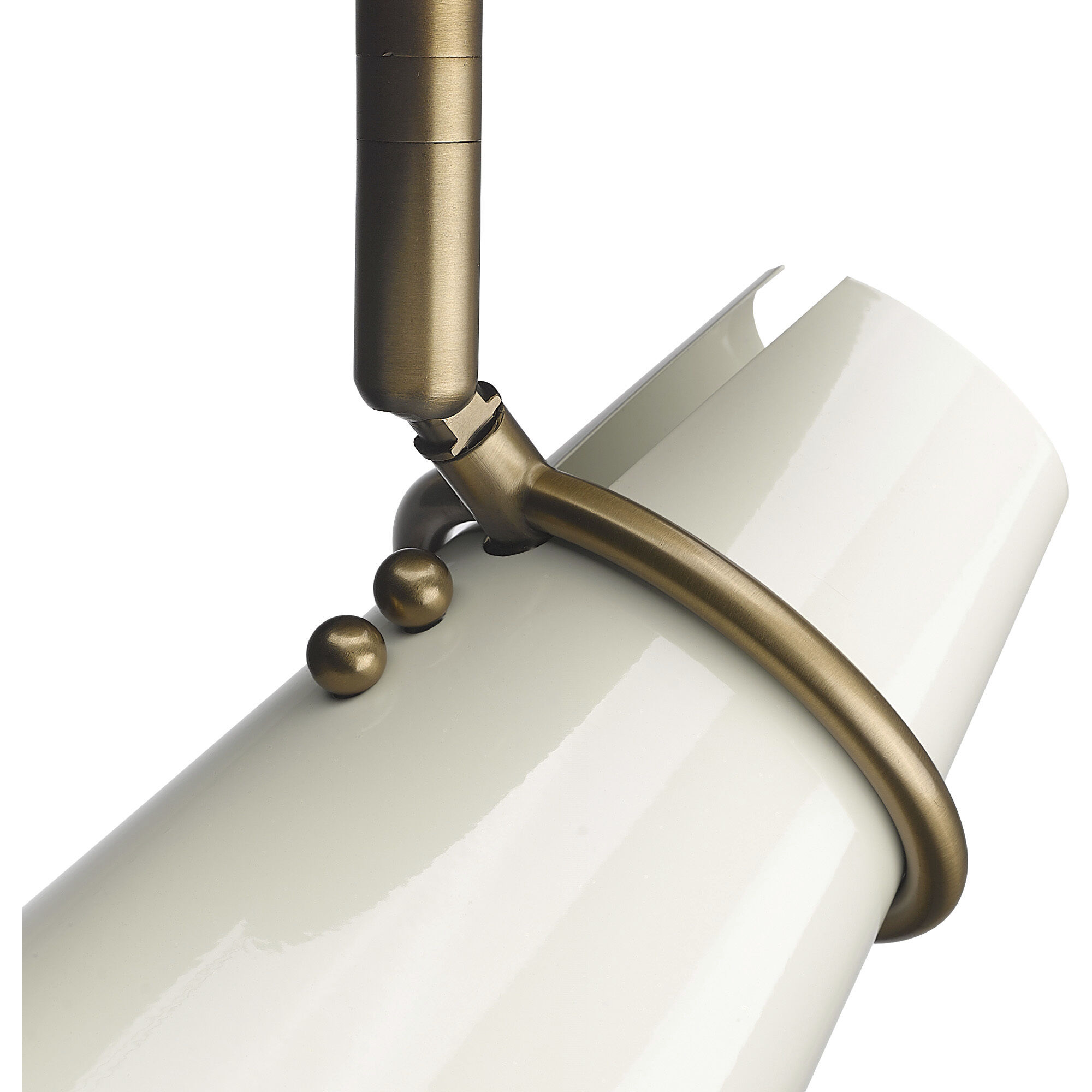 Reeva 1 Light 7 inch Modern Brass Semi-Flush Mount Ceiling Light in Glossy Ecru