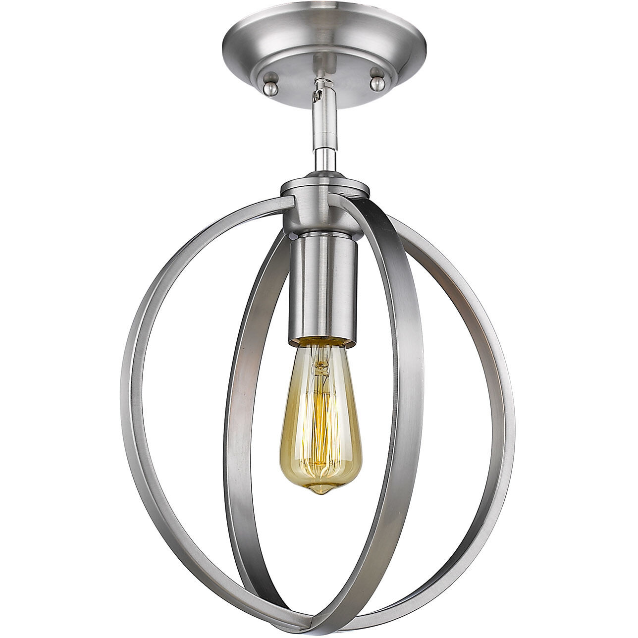 Colson 1 Light 9.88 inch Pewter Semi-Flush Mount Ceiling Light in No Shade